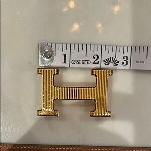 * HERMES* Gold H Belt Buckle